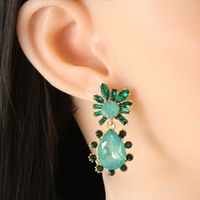 Fashion Alloy Rhinestone Colored Diamond Geometric Earrings main image 6