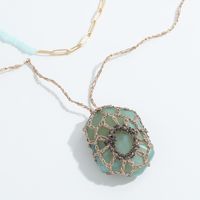 Fashion Handmade Bead Chain Acrylic Pendant Multi-layer Necklace main image 5