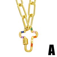 Fashion Cross Lightning Round Oval Pendent Necklace main image 3