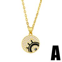 Fashion Geometric Round Five-pointed Star Eye Pendent Necklace main image 3