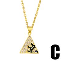 Fashion Geometric Round Five-pointed Star Eye Pendent Necklace main image 5