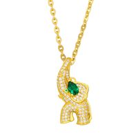 Simple Little Elephant Heart Zircon Pendant Necklace main image 4