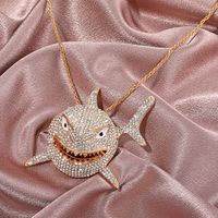 Hip-hop Diamond Large Shark Pendant Necklace main image 3