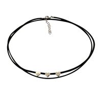 Simple Star Heart Dragonfly Black Braided Rope Double-layer Necklace main image 6