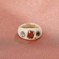 Korean Irregular Color Diamond Resin Ring main image 5
