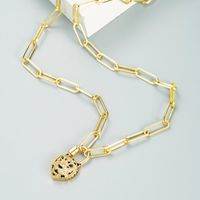 Fashion Copper Micro-inlaid Zircon Tiger Shape Pendant Necklace main image 3