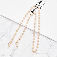 Chaîne De Lunettes De Perles En Métal Avec Extension En Cristal De Cou Suspendu main image 4