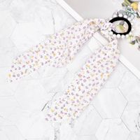 Korean Style Fabric Small Floral Pearl Streamer Hair Scrunchies main image 5