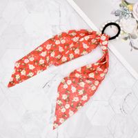 Korean Style Fabric Small Floral Pearl Streamer Hair Scrunchies main image 4