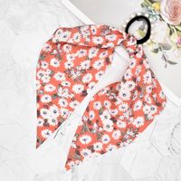 Korean Style Small Floral Printed Fabric Pearl Hair Scrunchies main image 6