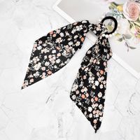 Korean Style Small Floral Printed Fabric Pearl Hair Scrunchies main image 5