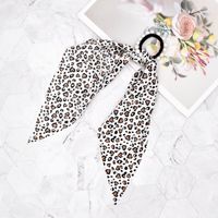 Fashion Leopard Print Ribbon Fabric Printed Pearl Hair Scrunchies main image 5