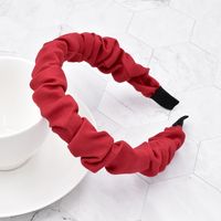 Korea Simple Frosted Solid Color Bubble Fold Headband main image 5