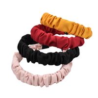 Korea Simple Frosted Solid Color Bubble Fold Headband main image 6