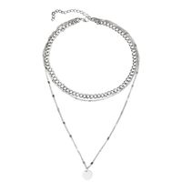 Simple Silver Iron Multi-layer Alloy Necklace Wholesale main image 4