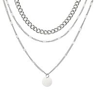 Simple Silver Iron Multi-layer Alloy Necklace Wholesale main image 6