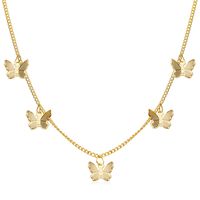 Fashion Golden Butterfly Mutiple Pendent Necklace main image 3