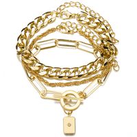 Retro Creative Gold Multi-layer Thick Chain Bracelet main image 6