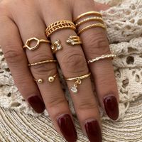 Ensemble De 8 Pièces De Bague En Alliage Géométrique À La Mode main image 1