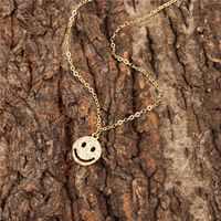 Wholesale Fashion Smiley Face Round Pendent Necklace main image 6