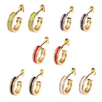 Fashion Diamond C-shaped Copper Earrings Wholesale main image 3