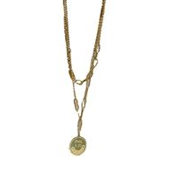 Fashion Gold Coin Pendant Double-layer Necklace main image 6