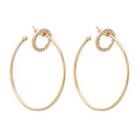 Fashion Alloy Circle Diamond Earrings Wholesale sku image 1