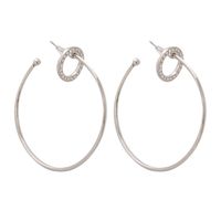 Fashion Alloy Circle Diamond Earrings Wholesale sku image 2