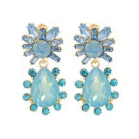 Fashion Alloy Rhinestone Colored Diamond Geometric Earrings sku image 3