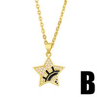 Fashion Geometric Round Five-pointed Star Eye Pendent Necklace sku image 2