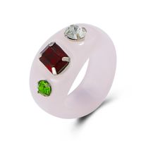 Korean Irregular Color Diamond Resin Ring sku image 1
