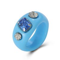 Korean Irregular Color Diamond Resin Ring sku image 4