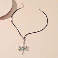 Simple Star Heart Dragonfly Black Braided Rope Double-layer Necklace sku image 7