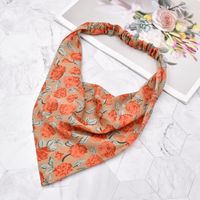 Retro Rose Style Printing Triangle Scarf Hair Band sku image 4