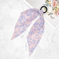 Korean Style Small Floral Printed Fabric Pearl Hair Scrunchies sku image 5