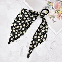 Korean Style Fabric Small Floral Pearl Streamer Hair Scrunchies sku image 1