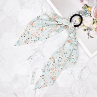 Korean Style Fabric Small Floral Pearl Streamer Hair Scrunchies sku image 2