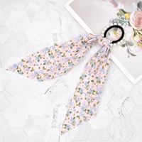 Korean Style Fabric Small Floral Pearl Streamer Hair Scrunchies sku image 4