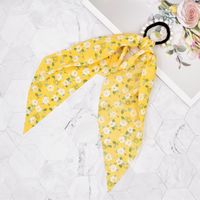 Korean Style Fabric Small Floral Pearl Streamer Hair Scrunchies sku image 5