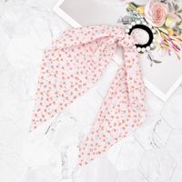 Korean Style Fabric Small Floral Pearl Streamer Hair Scrunchies sku image 6