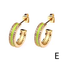 Fashion Diamond C-shaped Copper Earrings Wholesale sku image 5