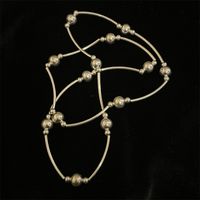 Versilbertes Einfaches Rundes Perlen Mehrschichtiges Metallarmband sku image 1