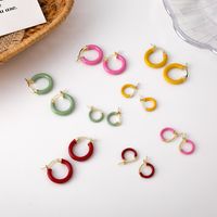 Korean Style Fashion Candy Color Small Circle Earrings main image 1