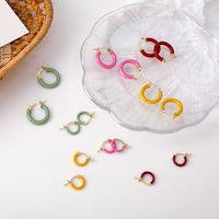 Korean Style Fashion Candy Color Small Circle Earrings main image 5
