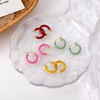 Korean Style Fashion Candy Color Small Circle Earrings main image 4