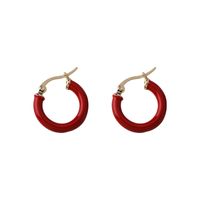 Korean Style Fashion Candy Color Small Circle Earrings main image 3