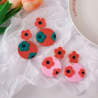 Fashion Style New Exaggerated Color Matching Flower Earrings main image 1