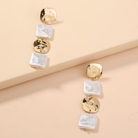 Fashion Style New Square Pearl Long Tassel Square Pearl Earrings main image 5