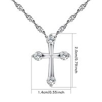 Minimalist Style Diamond-studded Zircon Cross Necklace main image 6