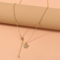 Diamond-studded Butterfly Simple Long Pendant Zircon Necklace main image 1